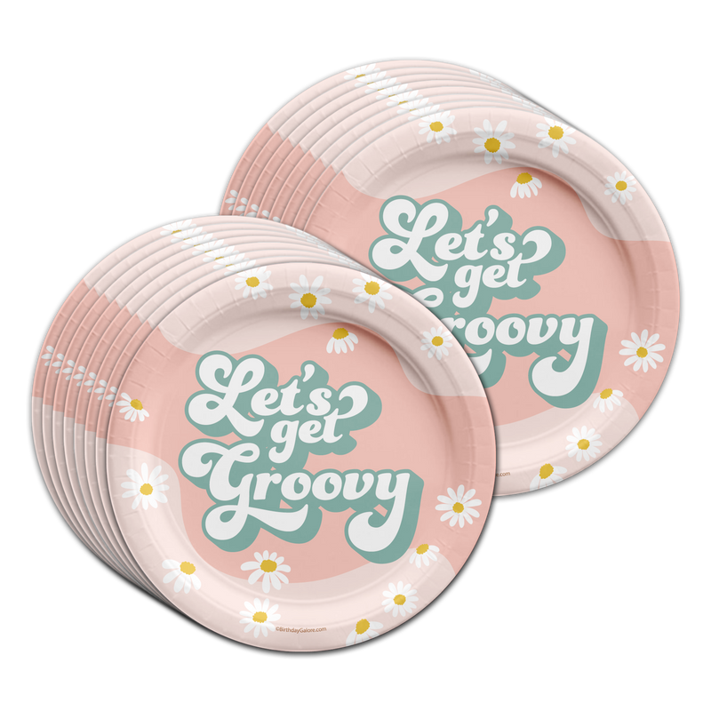Let's Get Groovy Five is a Vibe Birthday Party Tableware Kit For 16 Guests 64 Piece