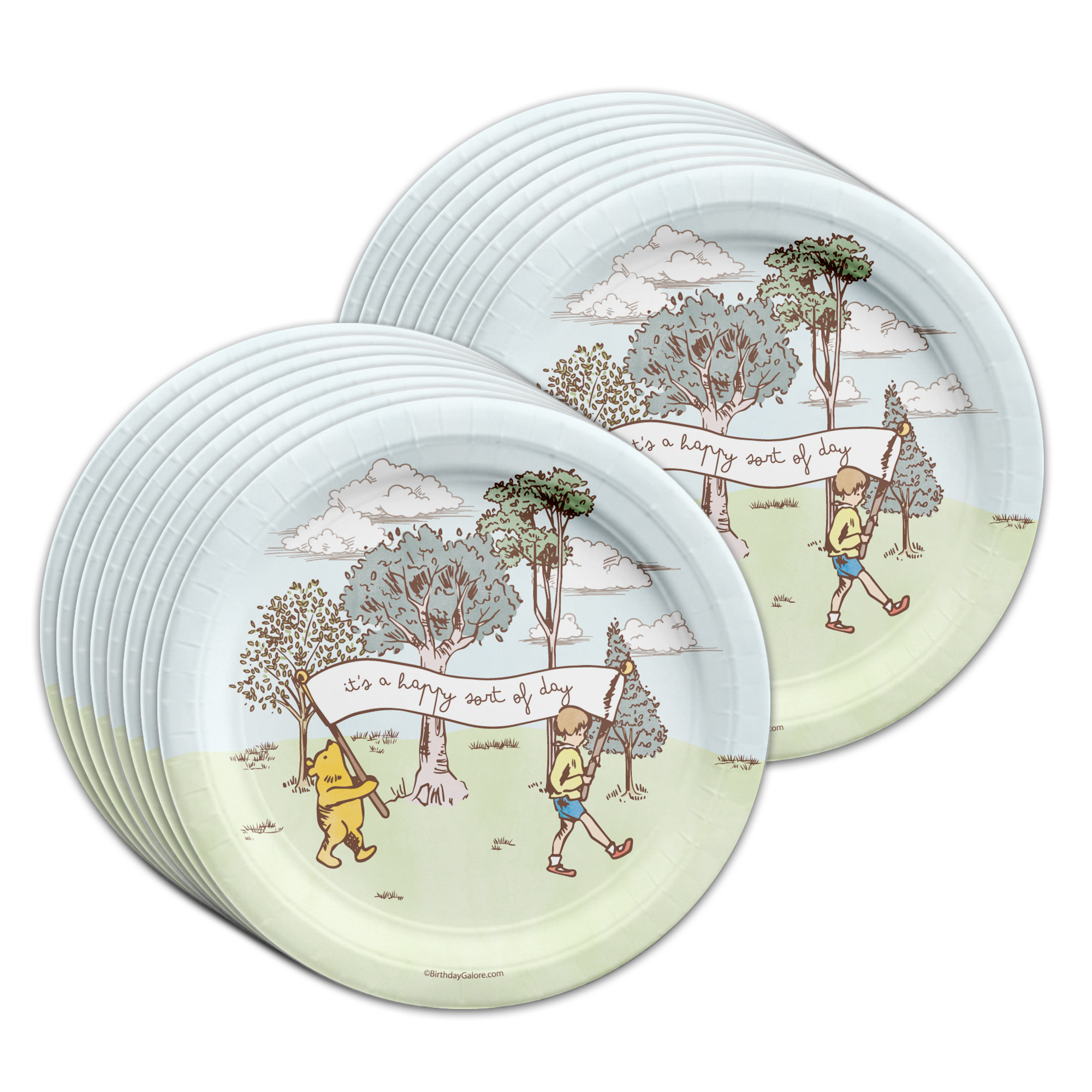 Pooh Birthday Party Tableware Kit For 16 Guests