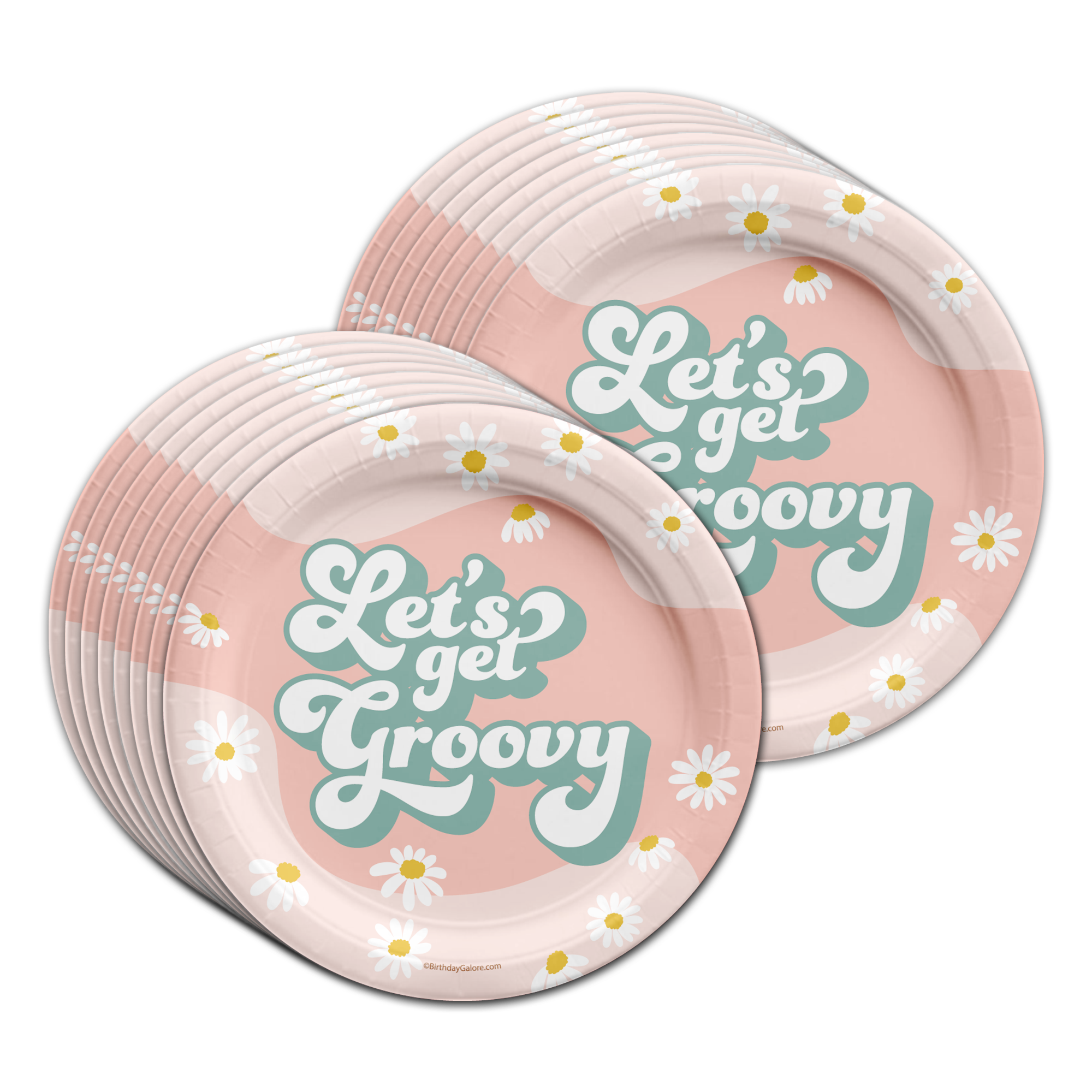Let's Get Groovy Two Groovy Birthday Party Tableware Kit For 16 Guests 64 Piece