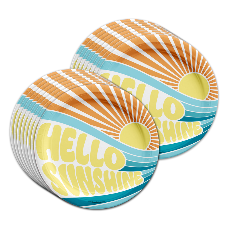 Hello Sunshine Blue Birthday Party Tableware Kit For 16 Guests