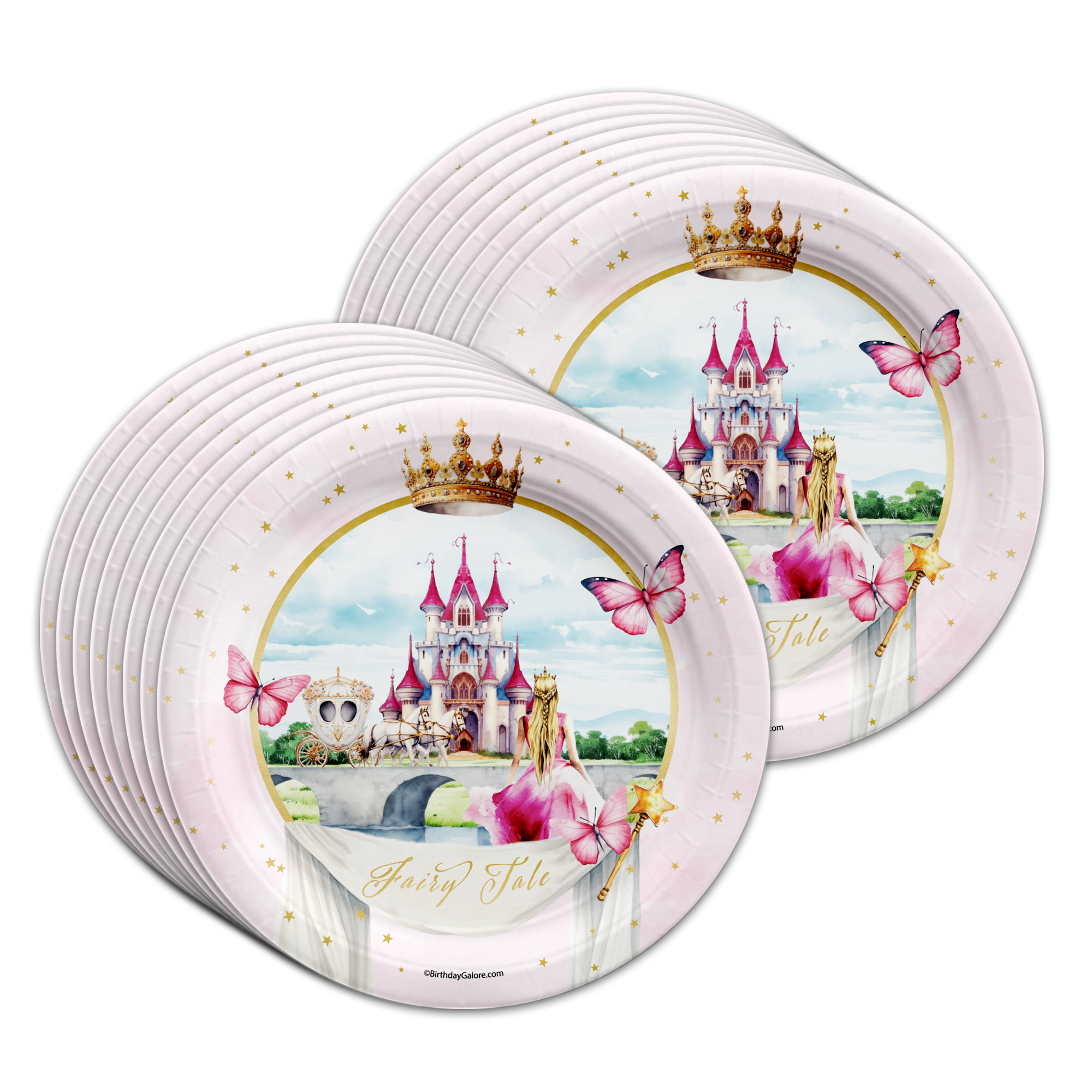 Fairytale Princess Birthday Party Tableware Kit For 16 Guests