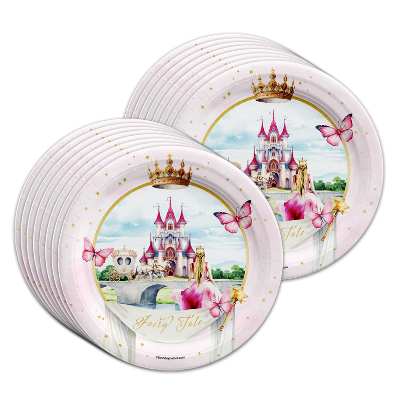 Fairytale Princess Birthday Party Tableware Kit For 16 Guests