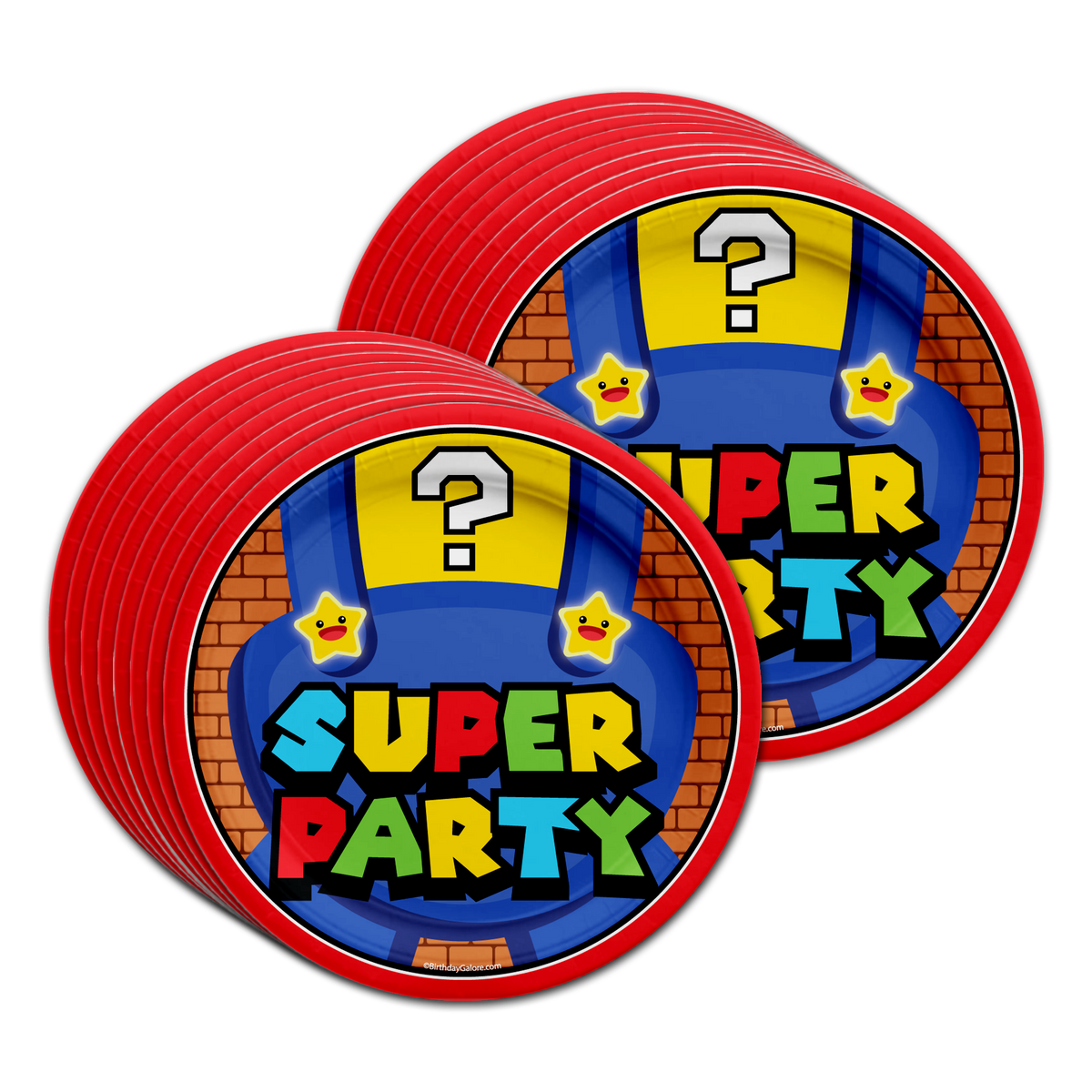 Super Party with Mario Birthday Party Tableware Kit For 16 Guests