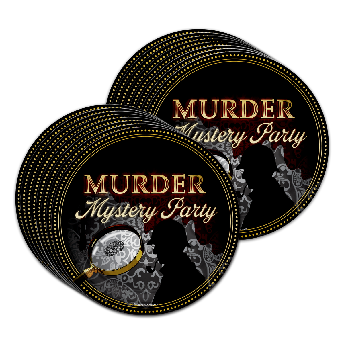 Murder Mystery Birthday Party Tableware Kit For 16 Guests