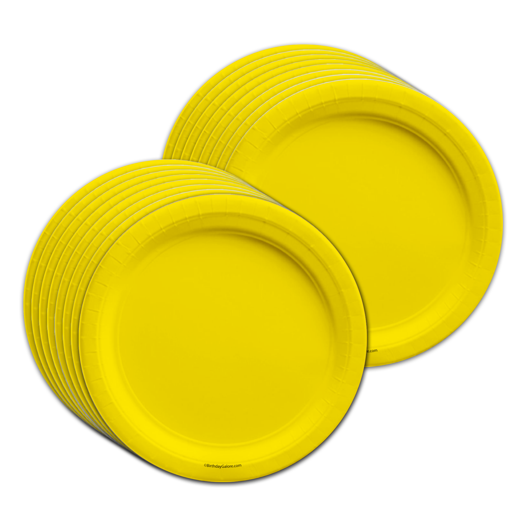 Solid Sunflower Yellow Birthday Party Tableware Kit For 16 Guests