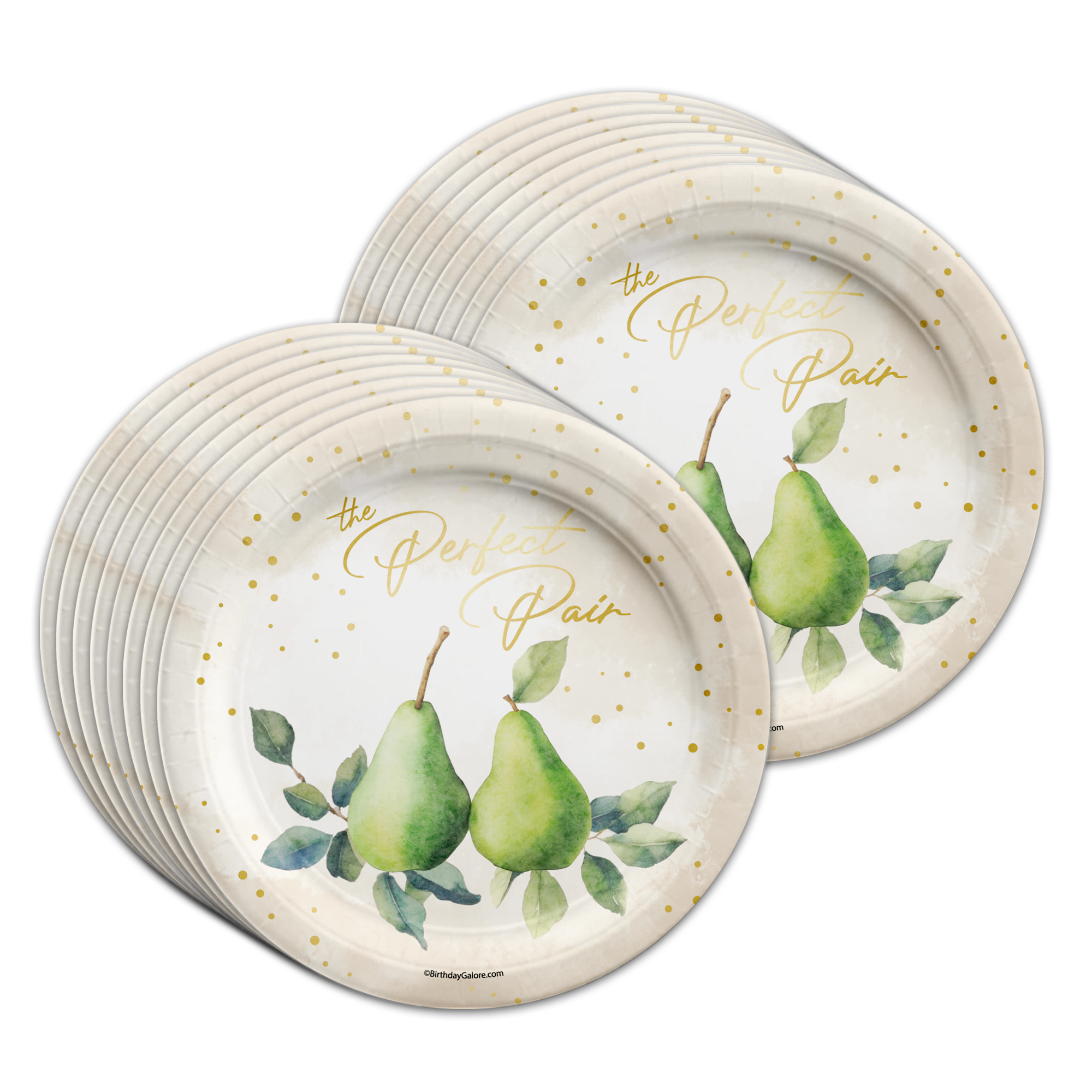 Perfect Pear Bridal Shower Party Tableware Kit For 16 Guests