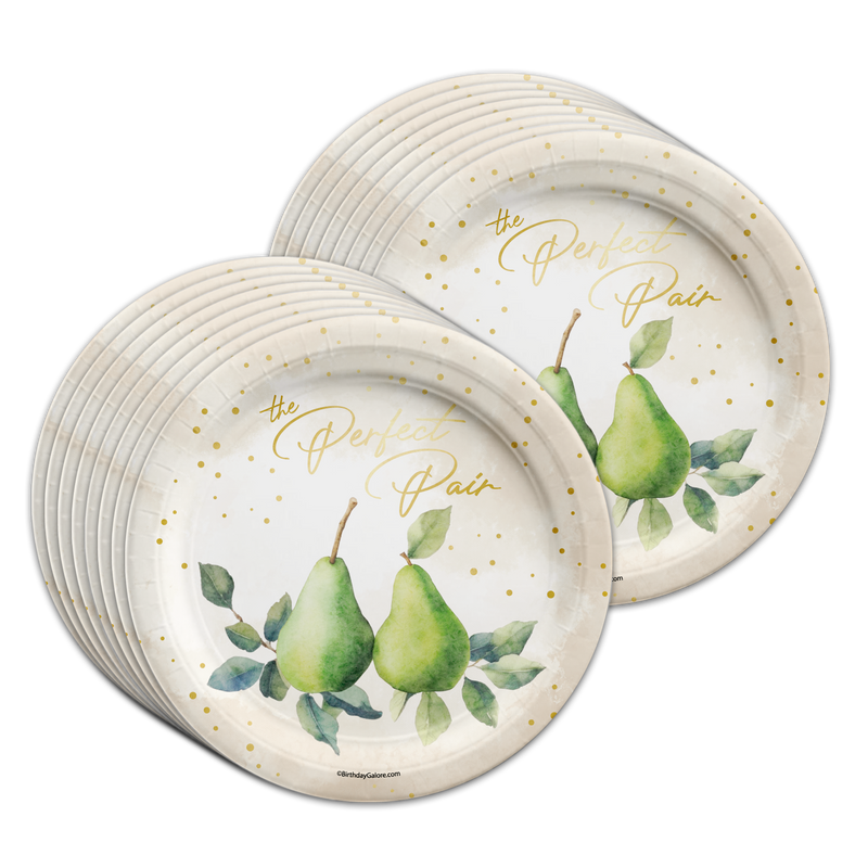 Perfect Pear Bridal Shower Party Tableware Kit For 16 Guests