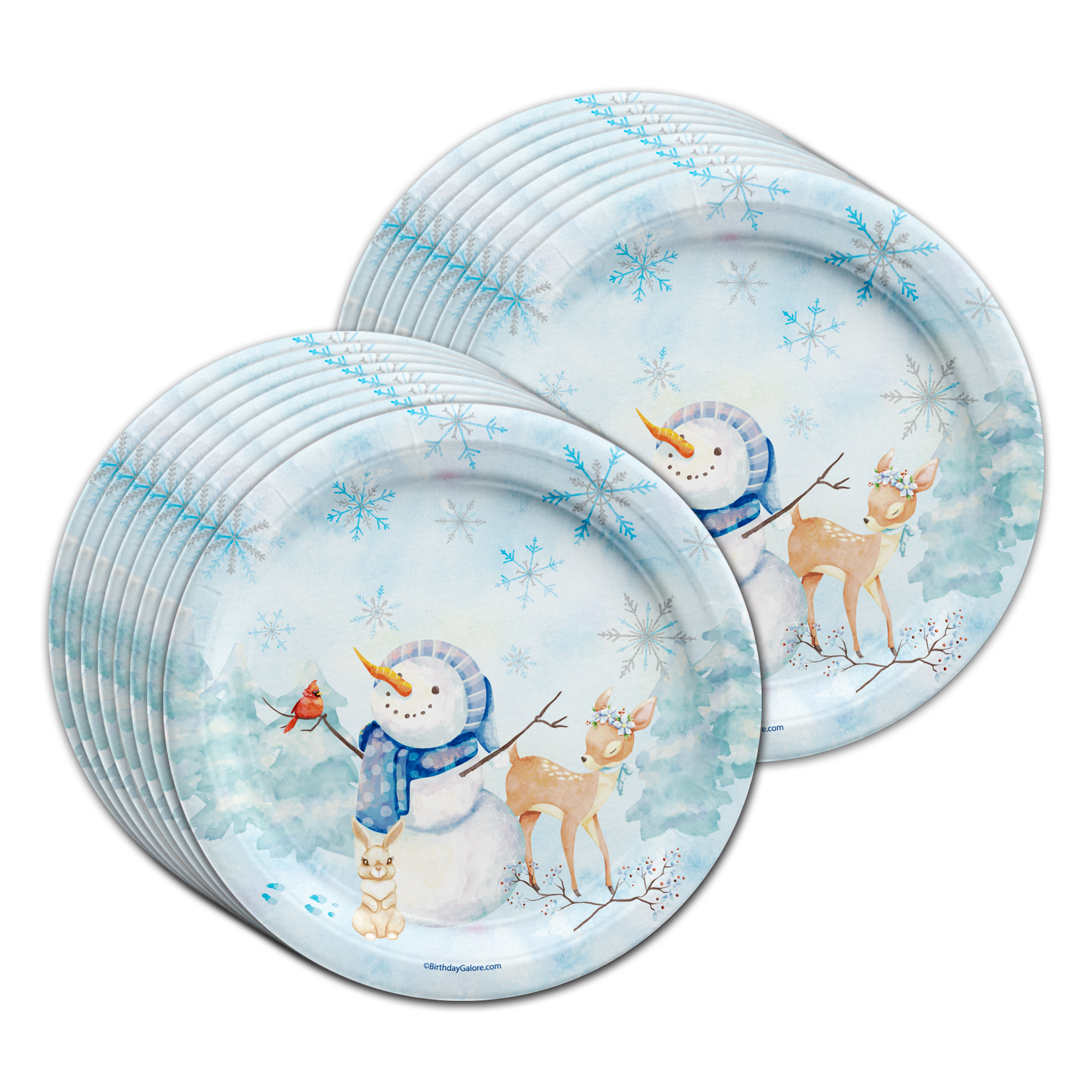 Snowman Birthday Party Tableware Kit For 16 Guests