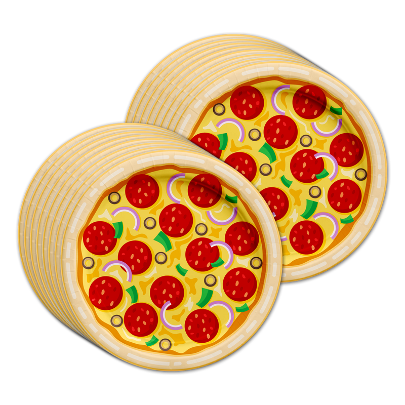 Pizza Birthday Party Tableware Kit For 16 Guests - BirthdayGalore.com