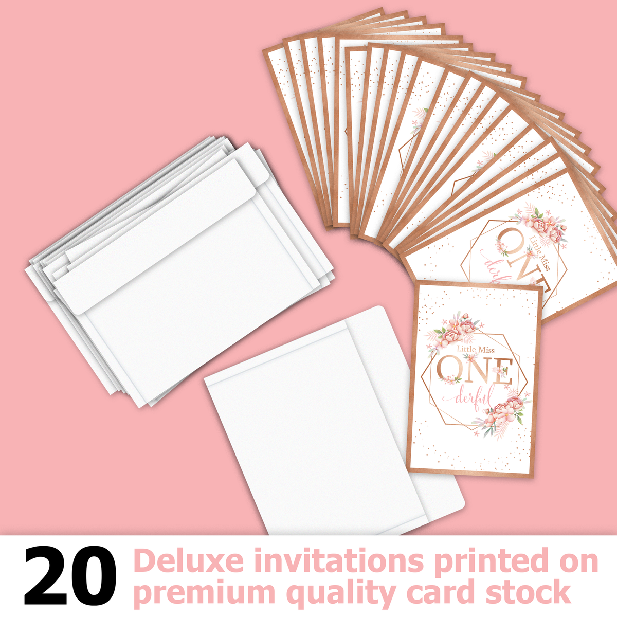 Little Miss Onederful Birthday Party Invitations (20)