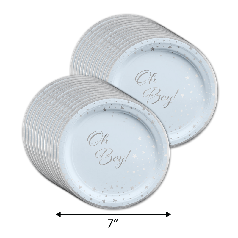 Boy's Baby Shower Tableware Kit For 24 Guests