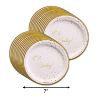 Girl's Baby Shower Tableware Kit For 24 Guests
