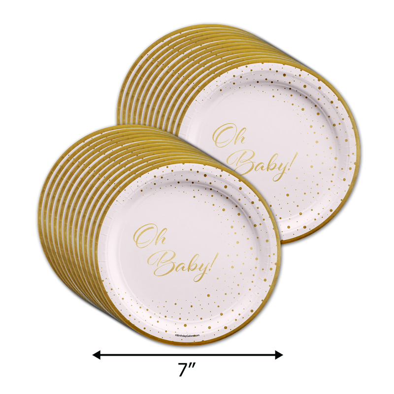 Girl's Baby Shower Tableware Kit For 24 Guests