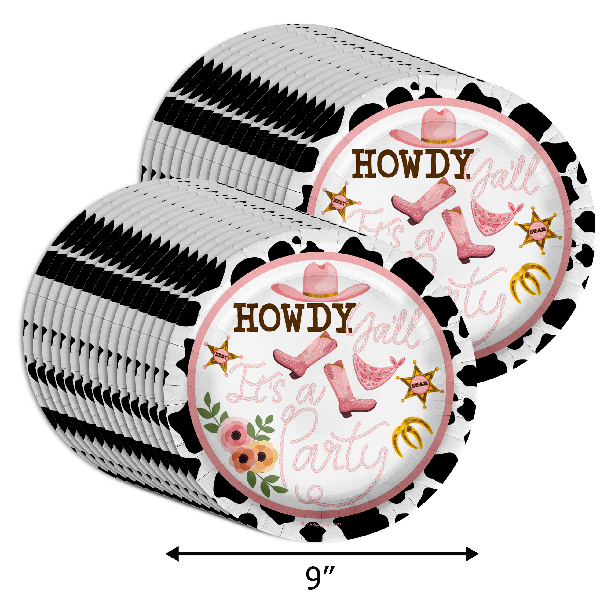 Howdy Y'all It's a Party 9" Dinner Plates 32 Count