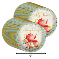 A Baby is Brewing Tea Baby Shower Party Supplies Large 9" Paper Plates in Bulk 32 Piece