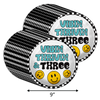 Vibin Thrivin' and Three Smiley Face 3rd Birthday Party Supplies Large 9" Paper Plates in Bulk 32 Piece