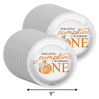 Our Little Pumpkin Is Turning One 1st Birthday 9" Dinner Plates 32 Count