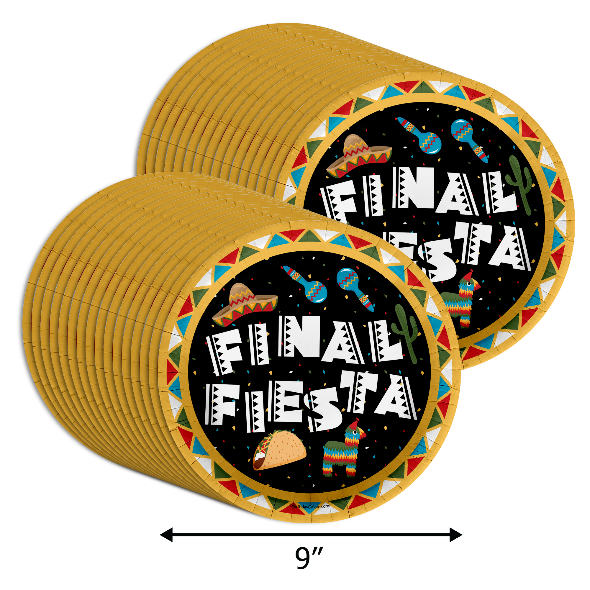 Final Fiesta Party 9" Dinner Plates 32 Count