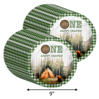 One Happy Camper Boys 1st Birthday Party Supplies Large 9" Paper Plates in Bulk 32 Piece