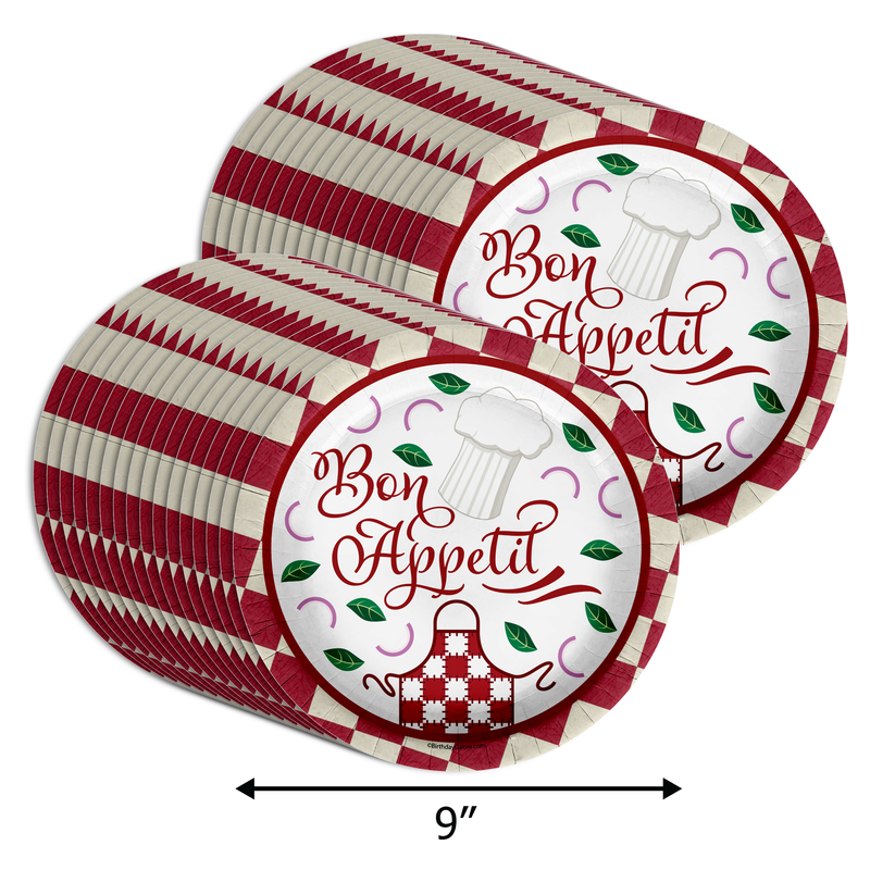 Bon Appetit Birthday Party 9" Dinner Plates 32 Count