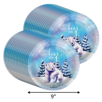 Our Little Polar Bear Is Turning One 1st Birthday Party Tableware Kit For 16 Guests 64 Piece