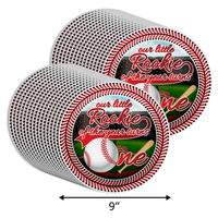 Baseball 1st Birthday Party Supplies Large 9" Paper Plates in Bulk 32 Piece