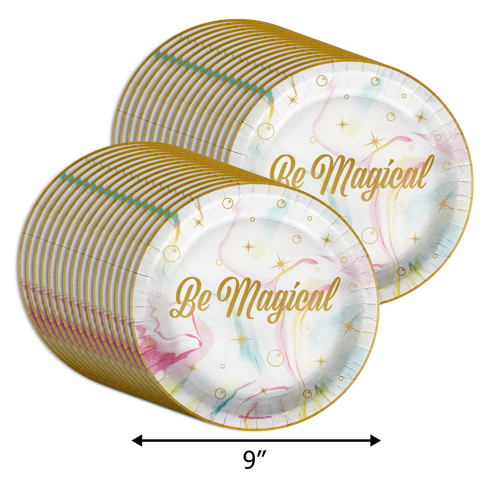 Be Magical Birthday Party 9" Dinner Plates 32 Count