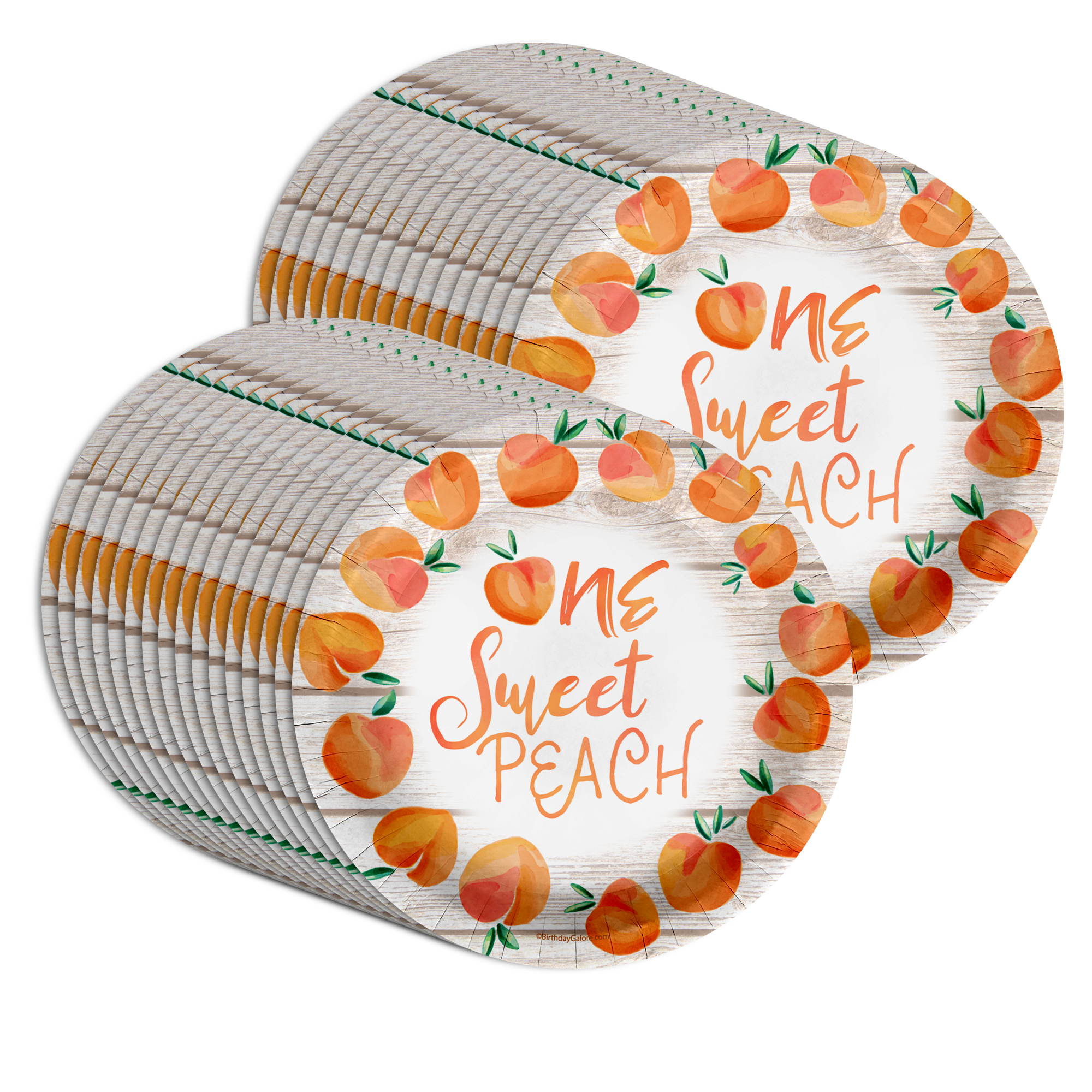 One Sweet Peach 1st Birthday Party Supplies Large 9" Paper Plates in Bulk 32 Piece