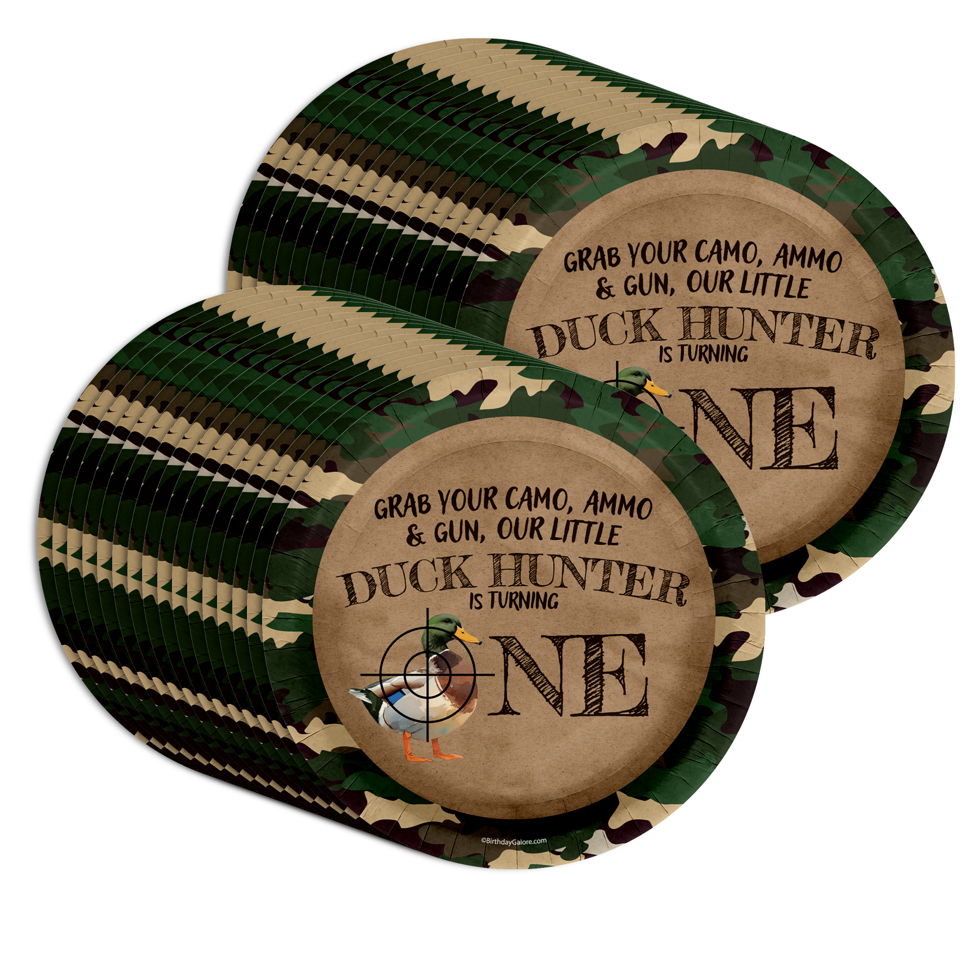 Our Little Duck Hunter Is Turning One 1st Birthday 9" Dinner Plates 32 Count
