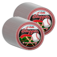 Baseball Baby Shower Party Supplies Large 9" Paper Plates in Bulk 32 Piece
