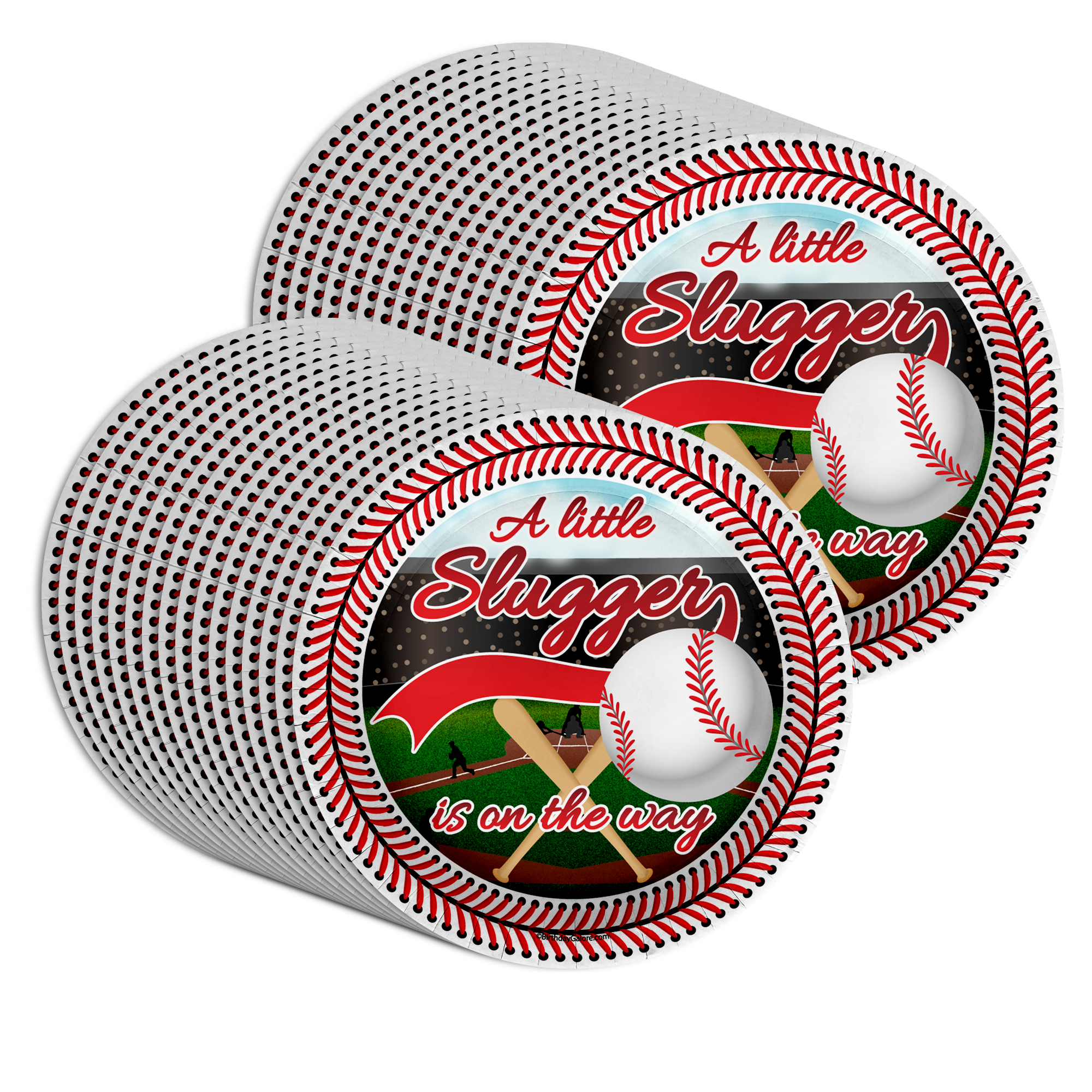 Baseball Baby Shower Party Supplies Large 9" Paper Plates in Bulk 32 Piece