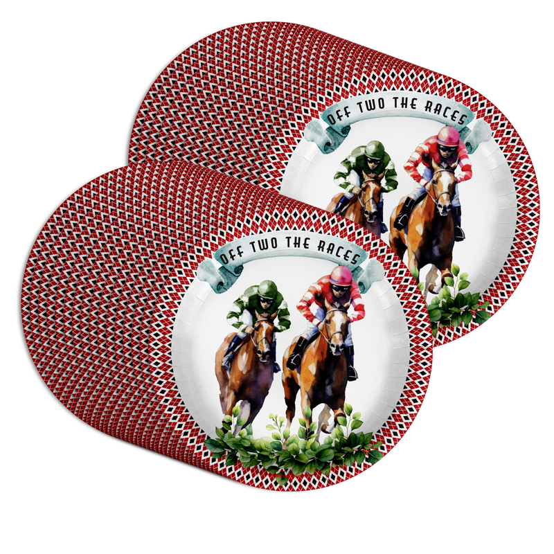 Off Two the Races 2nd Birthday Party Supplies Large 9" Paper Plates in Bulk 32 Piece
