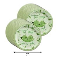 Two Peas in a Pod Twins Baby Shower Tableware Kit For 24 Guests