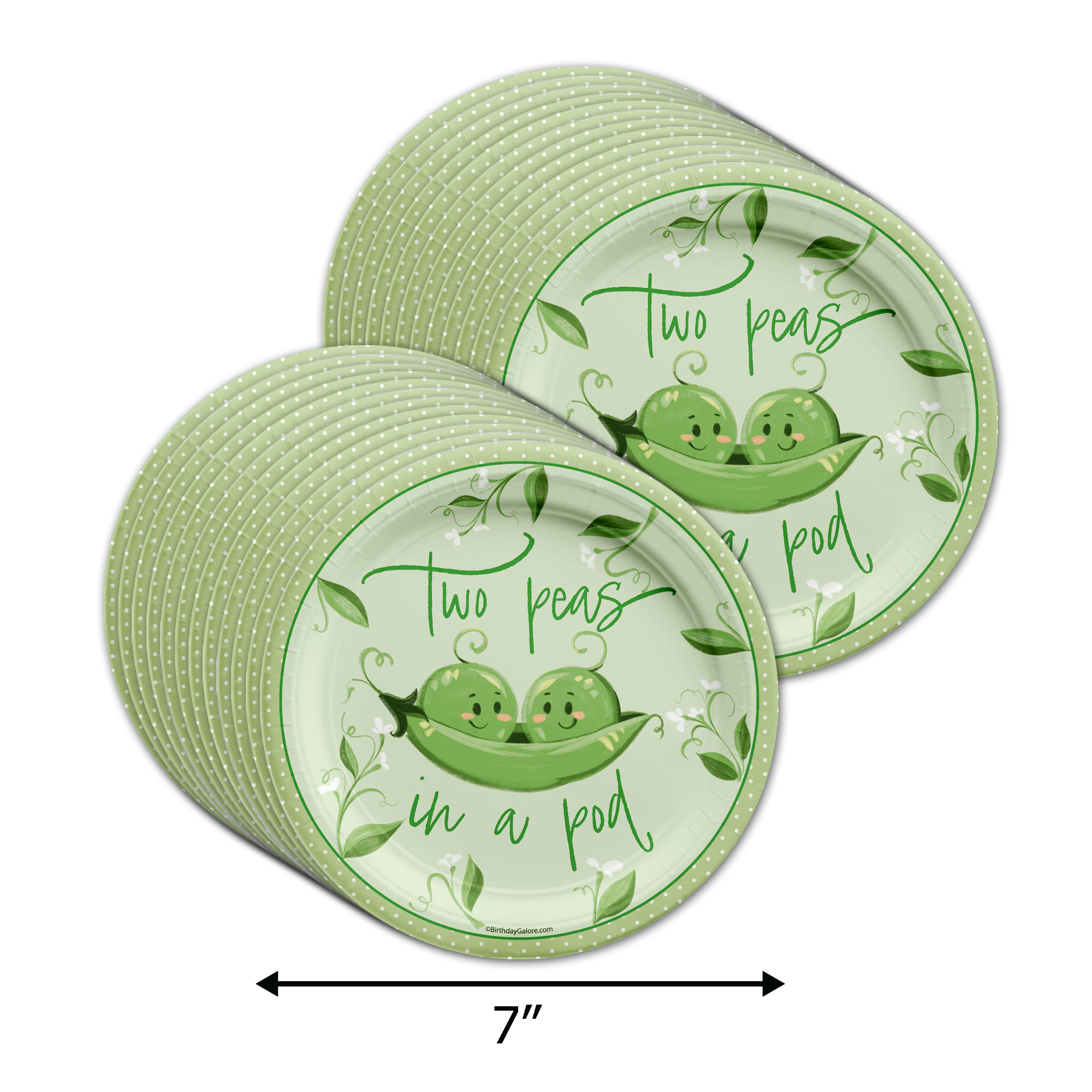 Two Peas in a Pod Twins Baby Shower Tableware Kit For 24 Guests