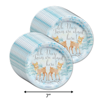 Ohh Deer Twins Are Almost Here! Baby Shower Tableware Kit For 24 Guests