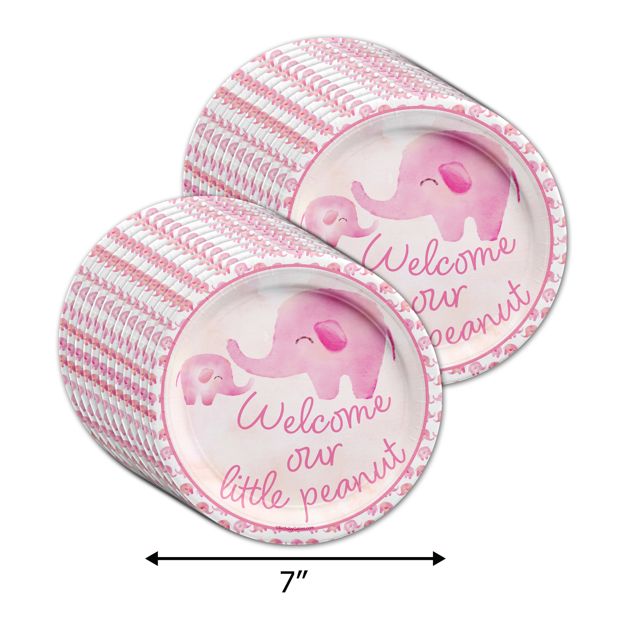 Our Little Peanut Girl Baby Shower Tableware Kit For 24 Guests