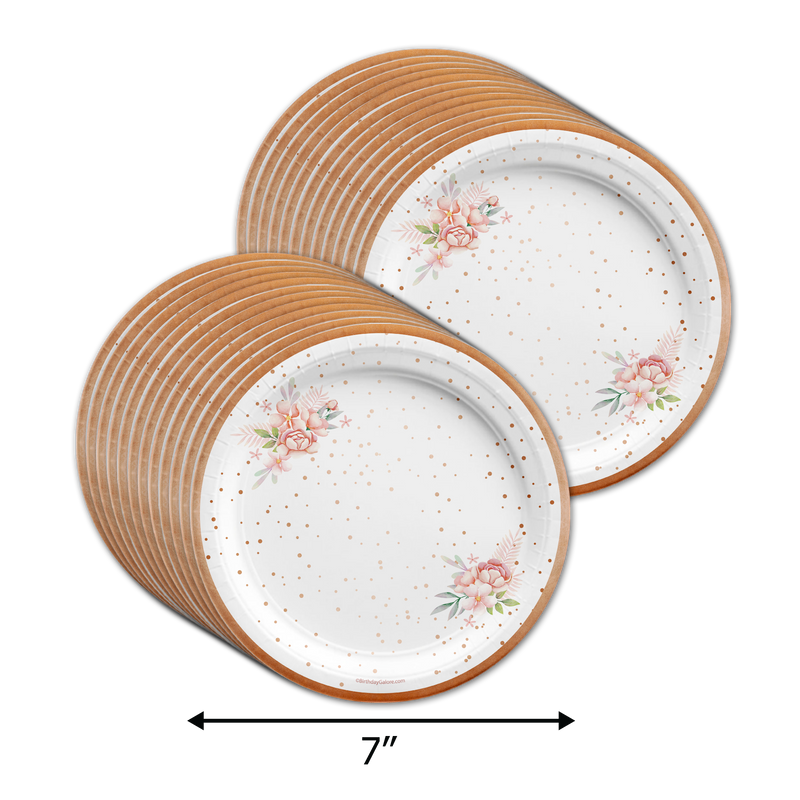 Team Bride Floral Bridal Shower Tableware Kit For 24 Guests