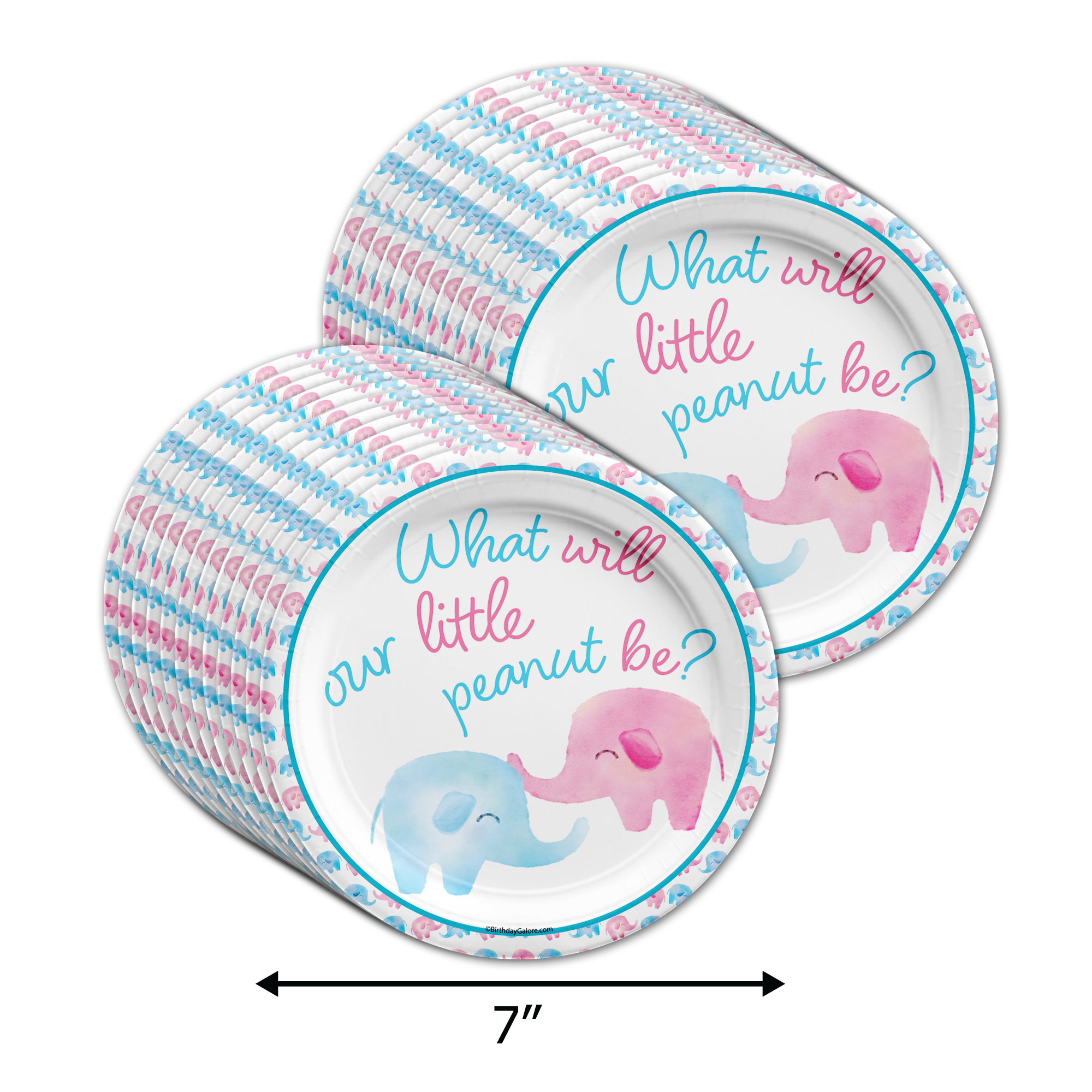 What Will the Little Peanut Be? Gender Reveal Tableware Kit For 24 Guests