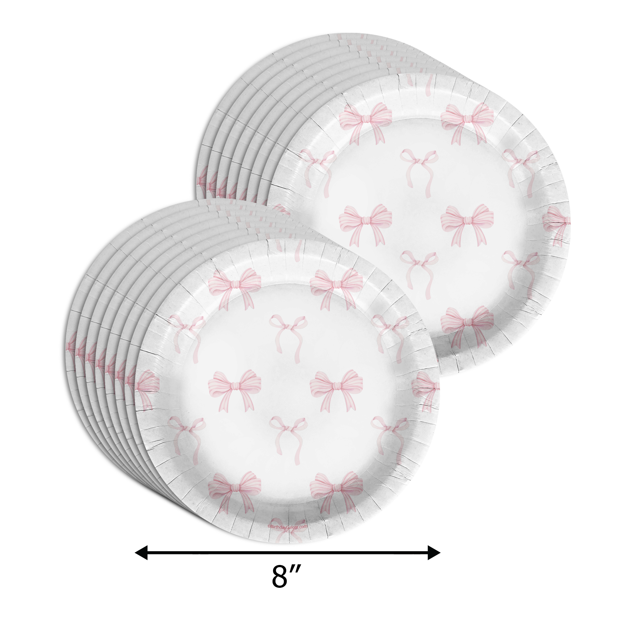 We're Tutu Excited Pink Bows Baby Shower Party Supplies 64 Piece Tableware Set Includes Large 9" Paper Plates Dessert Plates, Cups and Napkins Kit for 16