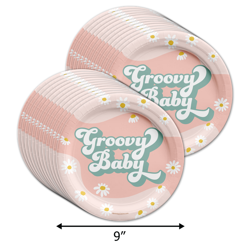 Groovy Baby Baby Shower Tableware Kit For 24 Guests