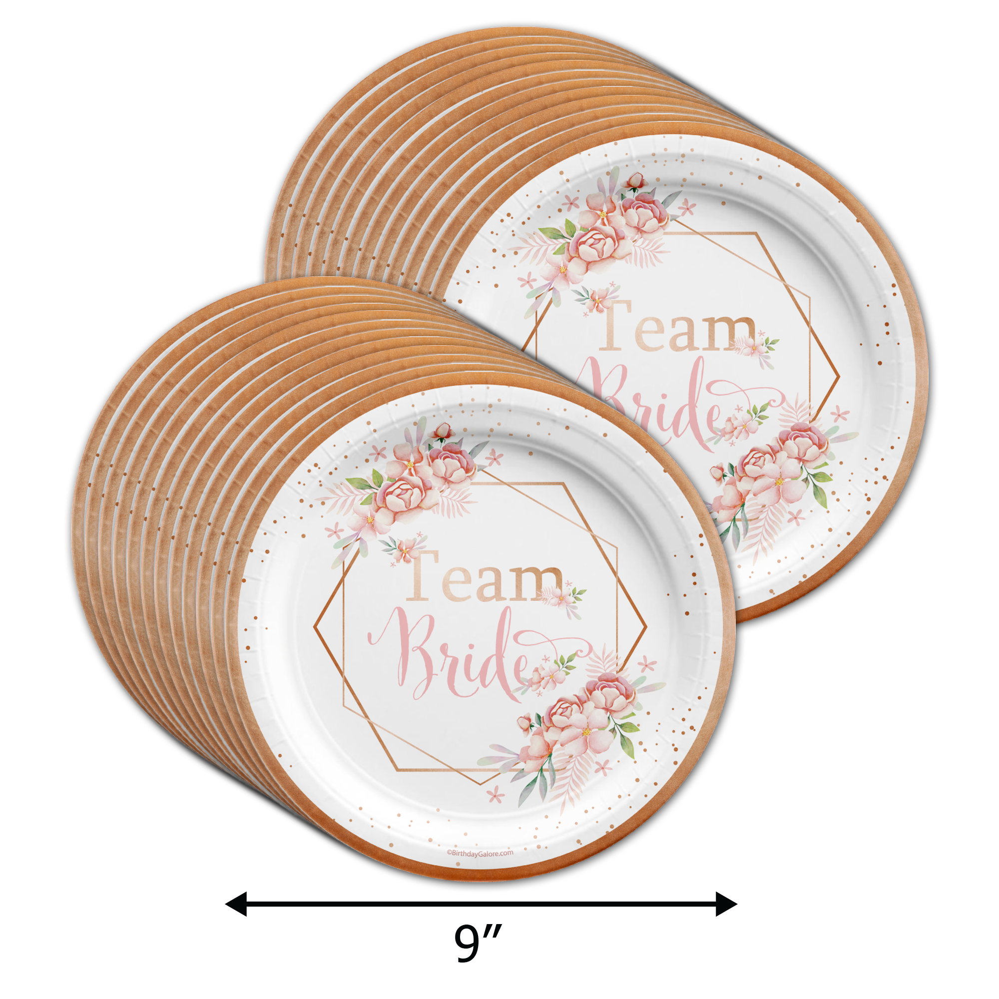 Team Bride Floral Bridal Shower Tableware Kit For 24 Guests