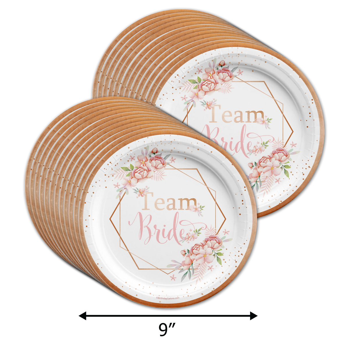 Team Bride Floral Bridal Shower Tableware Kit For 24 Guests