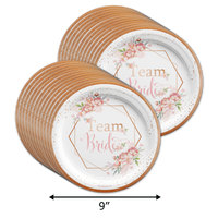 Team Bride Floral Bridal Shower Tableware Kit For 24 Guests