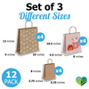 Snowflakes Kraft Gift Bags Mixed Size Set