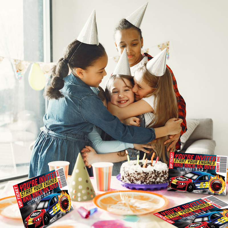 Racecar Birthday Party Invitations (20)
