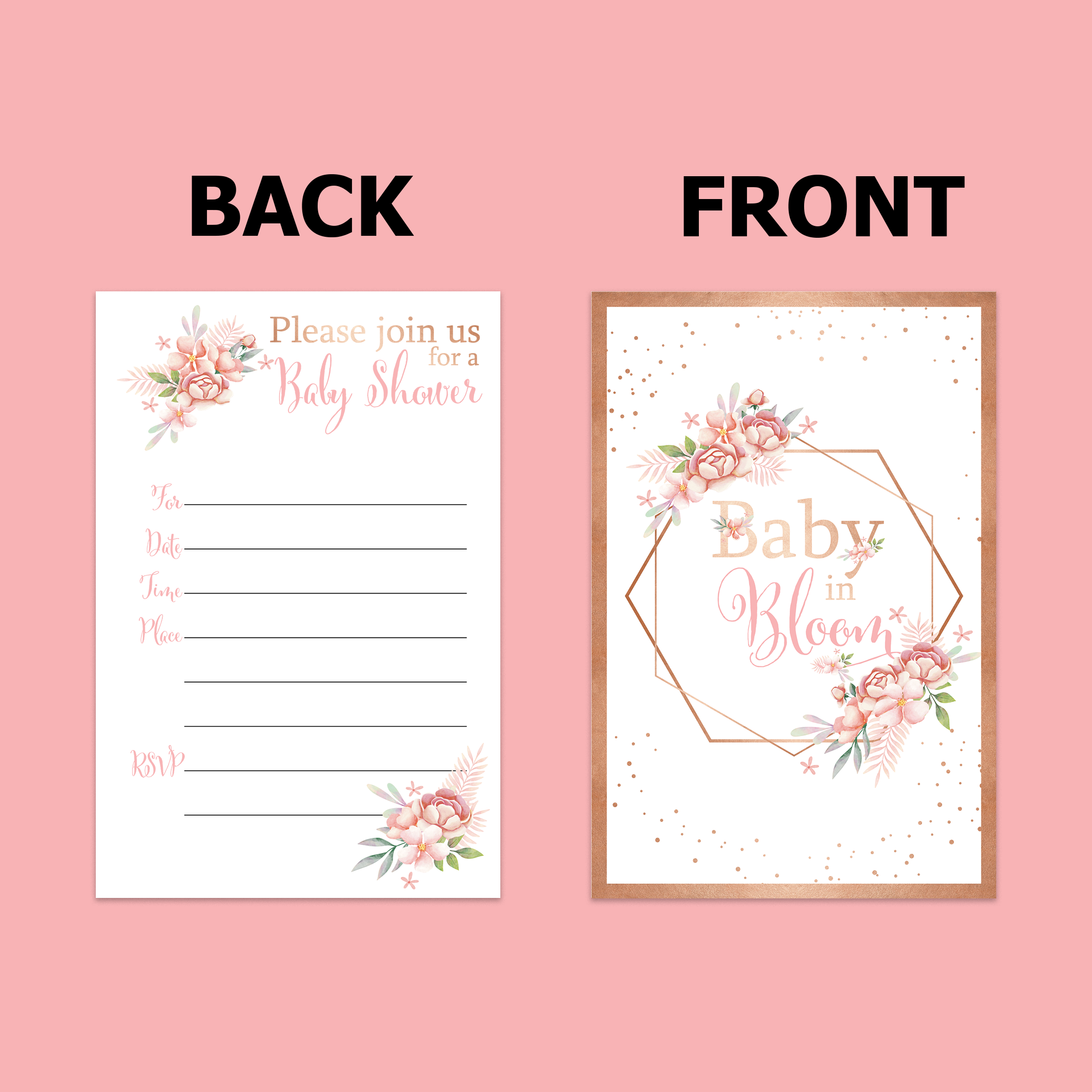 Baby in Bloom Baby Shower Party Invitations (20)