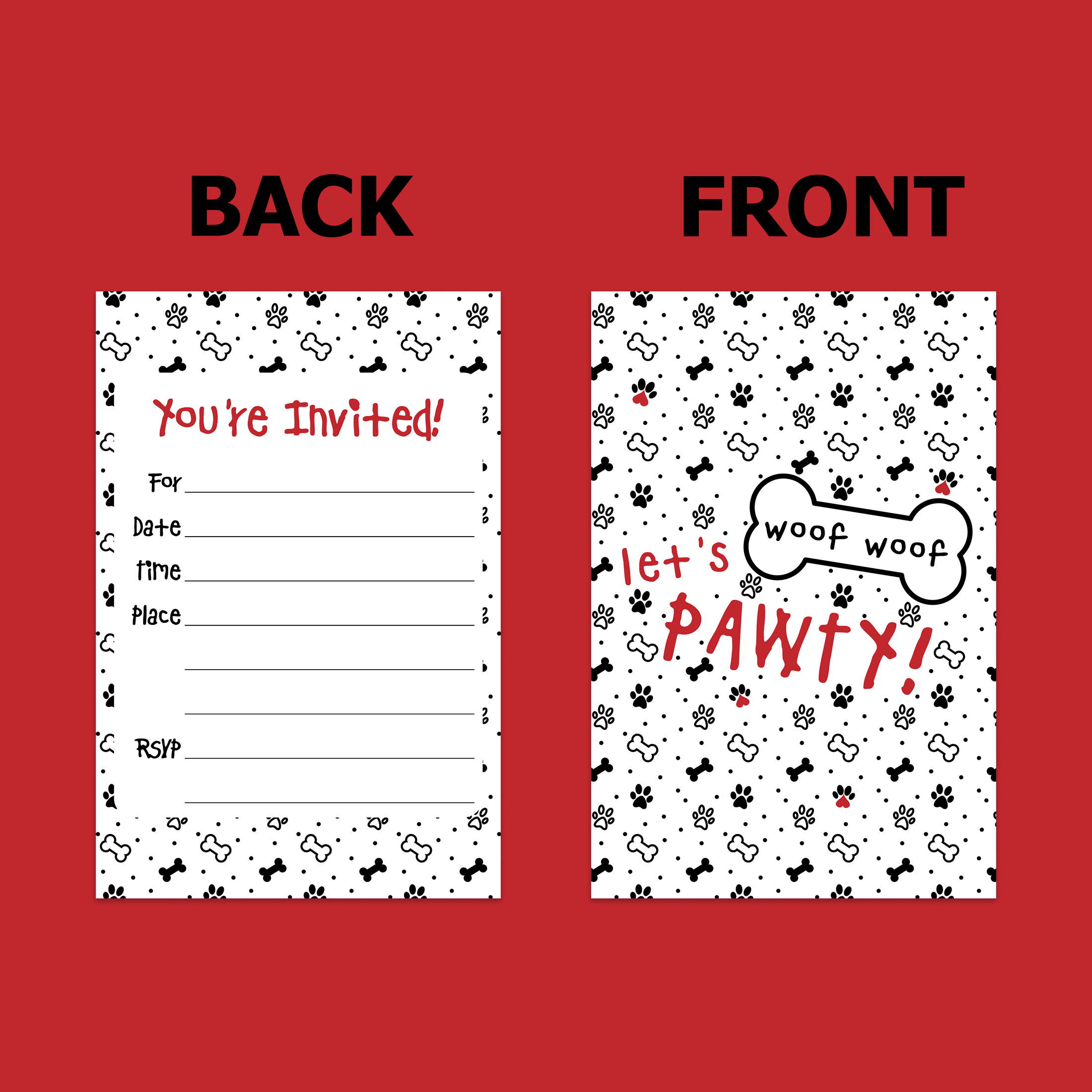 Let's Pawty Birthday Party Invitations (20)