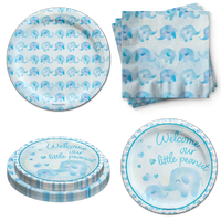 Our Little Peanut Boy Baby Shower Tableware Kit For 24 Guests