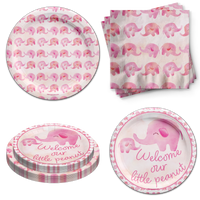 Our Little Peanut Girl Baby Shower Tableware Kit For 24 Guests