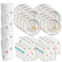Teddy Bear Birthday Party Tableware Kit For 16 Guests